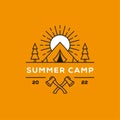 Summer camp vector logo