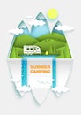 Summer camping concept vector poster banner template Royalty Free Stock Photo