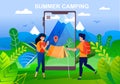 Summer Camping in Mountains Advertising Banner Royalty Free Stock Photo