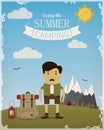 Summer camping poster