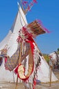 Summer camping tent, Indian wigwam hut Royalty Free Stock Photo