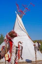 Summer camping tent, Indian wigwam hut Royalty Free Stock Photo