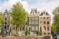 Summer Canal Embankment in Amsterdam Royalty Free Stock Photo