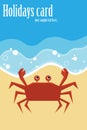 Summer card with crab