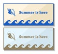 Summer card set with shell symbol