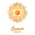 Summer Sun Card. Decorative Desigh for Holiday Greetings