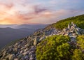 Summer Carpathian mountains evening view. Stony Gorgany massif, Ukraine