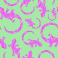 Summer cartoon animals seamless lizard pattern for wrapping paper and fabrics and linens and kids clothes print