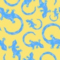 Summer cartoon animals seamless lizard pattern for wrapping paper and fabrics and linens and kids clothes print