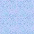 Summer cartoon seamless peace sign and flower pattern for wrapping paper and fabrics and linens