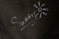 Summer chalk inscription on the board Royalty Free Stock Photo