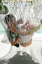 Summer children in hammock Royalty Free Stock Photo