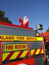 Summer Christmas: santa on fire truck