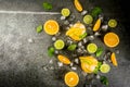 Summer citrus punch with oranges and lime Royalty Free Stock Photo