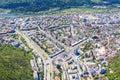 Summer cityscape from above