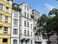 View  of  beautiful historical houses in Karlovy Vary, Czech Republic Royalty Free Stock Photo