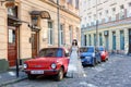 Summer cityscape, street photography, Installation art on the theme of a wedding on the streets of the Old Town of Lviv