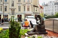 Summer cityscape - view of the street in the center of Ostrava