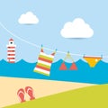 Summer clothes hanging on the washing line. Royalty Free Stock Photo