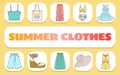 Summer clothes text concept. Shablon for presentation and Infographics Royalty Free Stock Photo