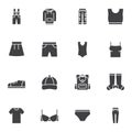 Summer clothes vector icons set