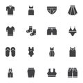 Summer clothes vector icons set Royalty Free Stock Photo