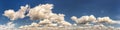 Summer clouds panorama with moon Royalty Free Stock Photo