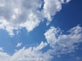 Summer cloudscape blue sky with clouds cloudy atmosphere natural empty blank background Royalty Free Stock Photo