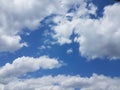 Summer cloudscape blue sky with clouds cloudy atmosphere natural empty blank background Royalty Free Stock Photo