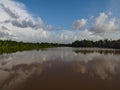 Summer cloudscape over Eco Pond in Everglades National Park, Florida. Royalty Free Stock Photo