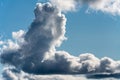 Summer cloudscape, view of natural meteorology background - dramatic clouds floating across blue sky Royalty Free Stock Photo