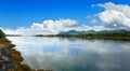 Summer cloudy Ersfjorden panorama, Norway, Lofoten Royalty Free Stock Photo