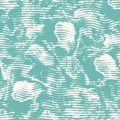 Aegean teal broken stripe seamless background with grunge wave texture. Summer coastal living style rustic grunge home