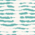 Aegean teal broken stripe seamless background with grunge wave texture. Summer coastal living style rustic grunge home