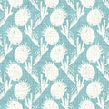 Aegean teal mottled flower linen texture background. Summer coastal living style 2 tone fabric effect. Sea green wash