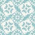 Aegean teal mottled flower linen texture background. Summer coastal living style 2 tone fabric effect. Sea green wash