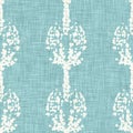 Aegean teal mottled flower linen texture background. Summer coastal living style 2 tone fabric effect. Sea green wash