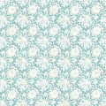 Aegean teal mottled flower linen texture background. Summer coastal living style 2 tone fabric effect. Sea green wash