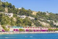 Summer coastline in Villefranche-sur-Mer, City of Nice, France Royalty Free Stock Photo