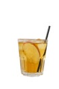 Summer cocktail with apple on isolated white background Royalty Free Stock Photo