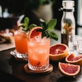 Summer cocktail. Illustration AI Generative