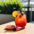 Summer cocktail. Illustration AI Generative