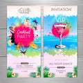 Summer Cocktail party poster design. Cocktail menu Royalty Free Stock Photo