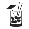 Summer cocktail vector icon.Black vector icon isolated on white background summer cocktail. Royalty Free Stock Photo