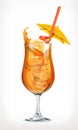 Summer cocktail, vector icon