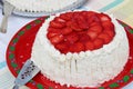 Summer coffe party with strawberry cake