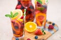 Summer Cold Cocktail, Sangria Drink With Fruit