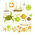 Summer Colored Icons Set Royalty Free Stock Photo