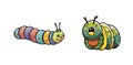 summer colorful caterpillars Pretty caterpillars CONCEPT FOR STICKER TATTOO AND ELEMENT PRINT