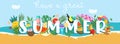 Summer colorful poster. Have a great summer. Vector horizontal illustration